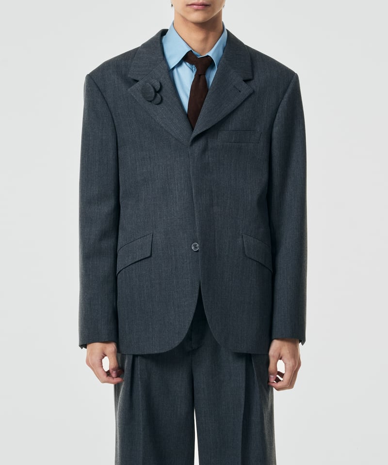 FLARE】WOOL 3B HIDDEN-PLACKET JACKET 