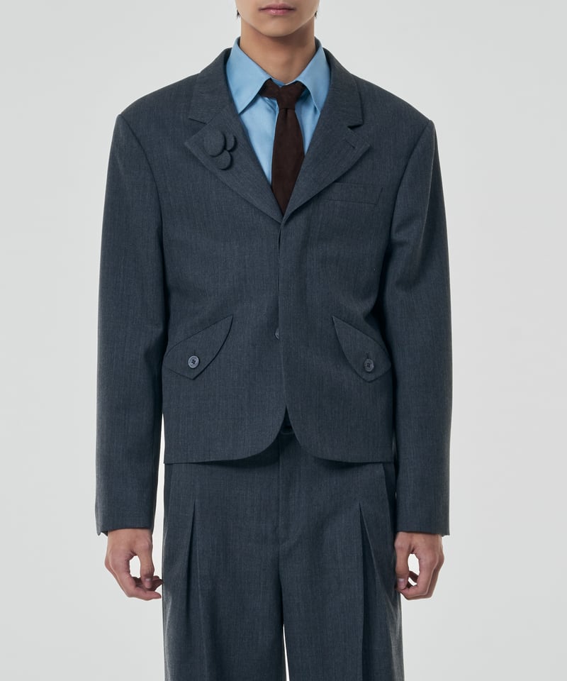 TRIM】WOOL SHORT-CROPPED JACKET 
