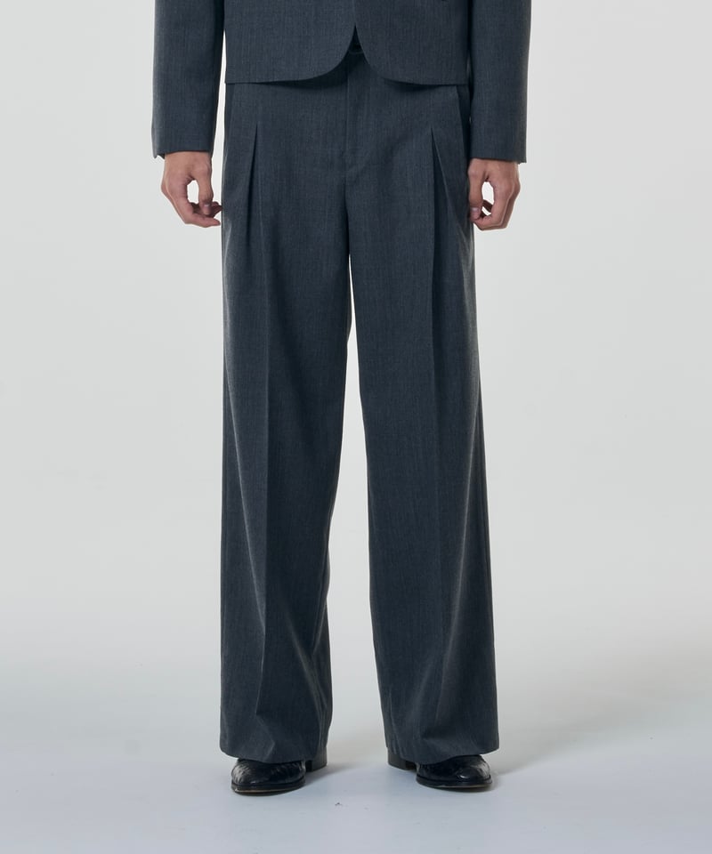 INVERT】WOOL WIDE STRAIGHT SLACKS 