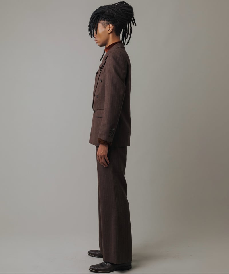 【SIKITARI】STRIPE FLARE SLACKS (BROWN) STRIPE FLARE SLACKS【BROWN】 | SHIKITARI