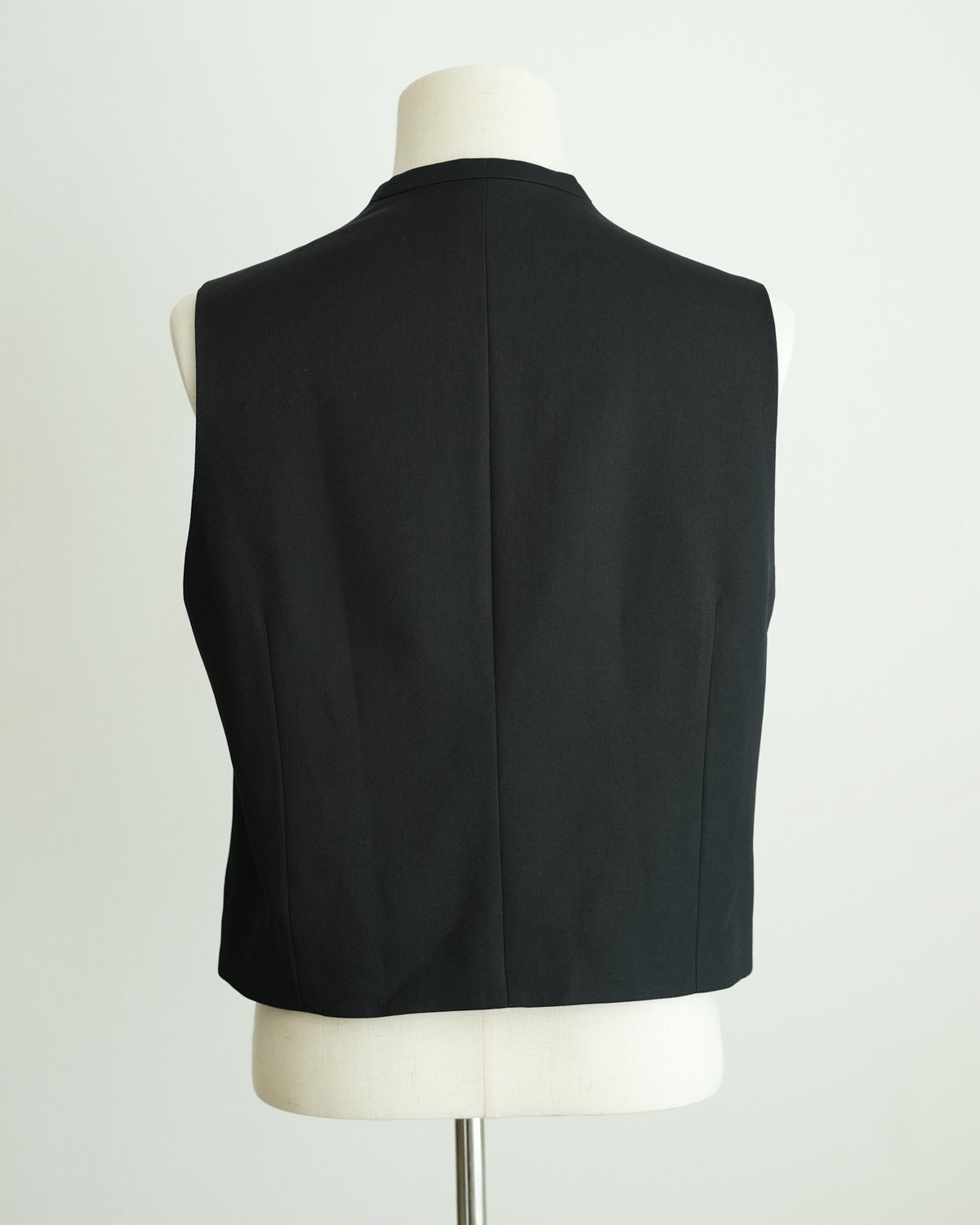 みんと 　OHGA オーガ WOOL VEST ウール ベスト ブラック WOOL FLY-FRONT VEST 