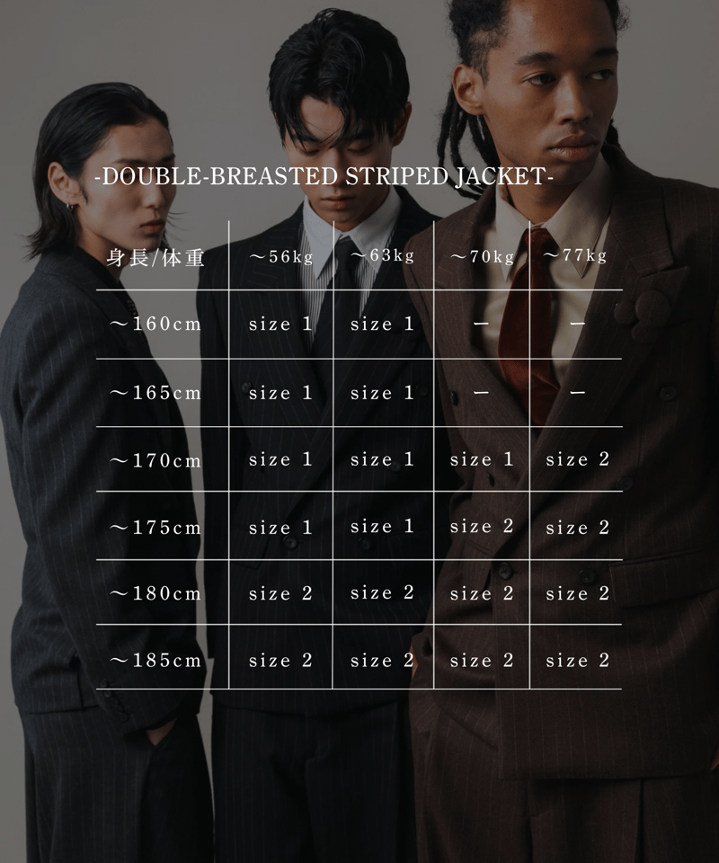 スーツ grosgrain DOUBLE-BREASTED STRIPED JACKET CONCAVE】DOUBLE-BREASTED STRIPED JACKET 