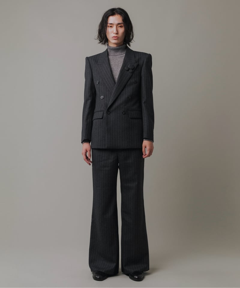 CONCAVE】DOUBLE-BREASTED STRIPED JACKET 