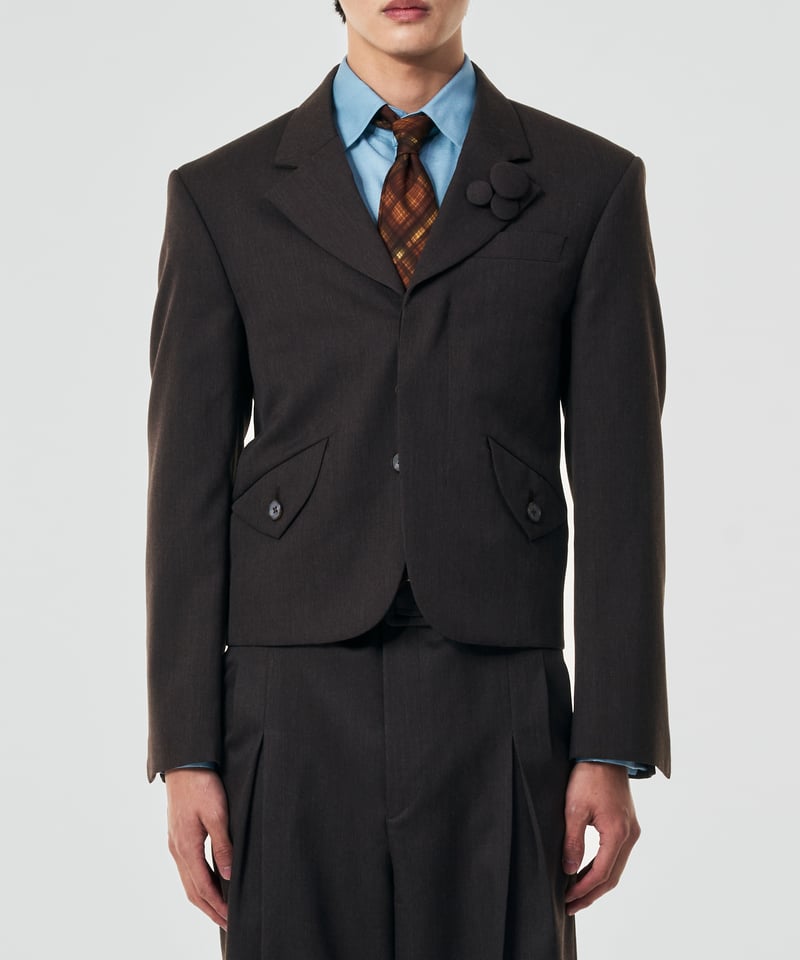 TRIM】WOOL SHORT-CROPPED JACKET 