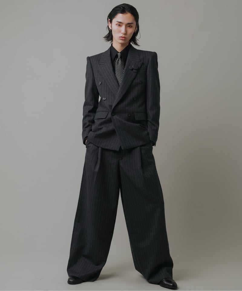 CONCAVE】DOUBLE-BREASTED STRIPED JACKET 