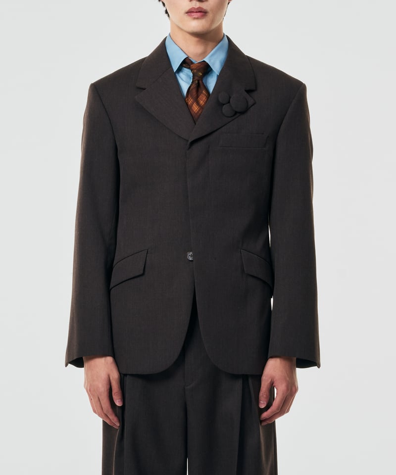 FLARE】WOOL 3B HIDDEN-PLACKET JACKET 