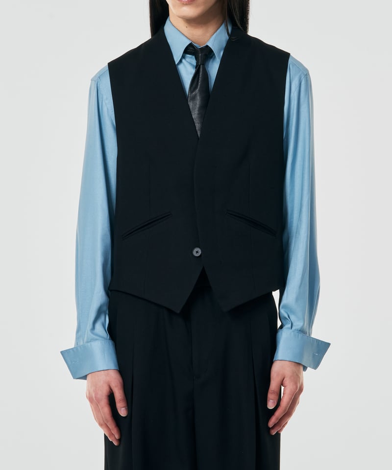 WOOL FLY-FRONT VEST 