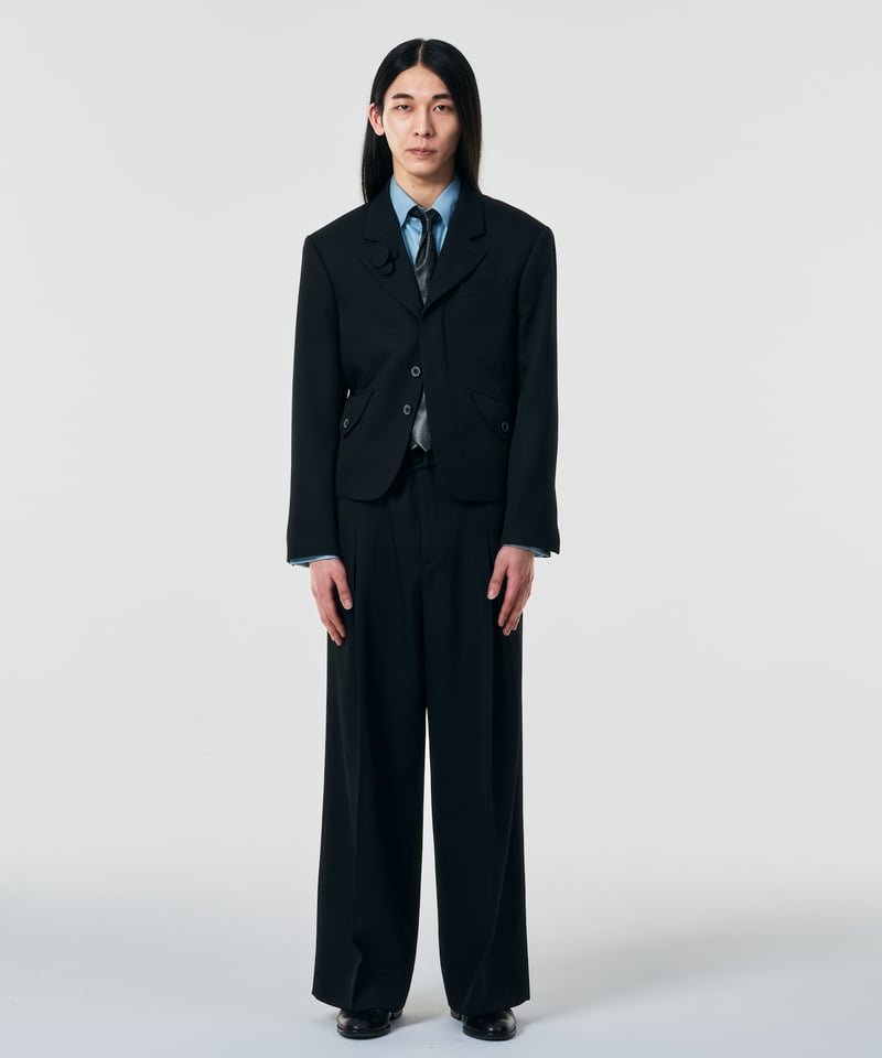 INVERT】WOOL WIDE STRAIGHT SLACKS 
