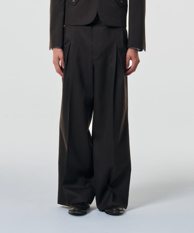 INVERT】WOOL WIDE STRAIGHT SLACKS 