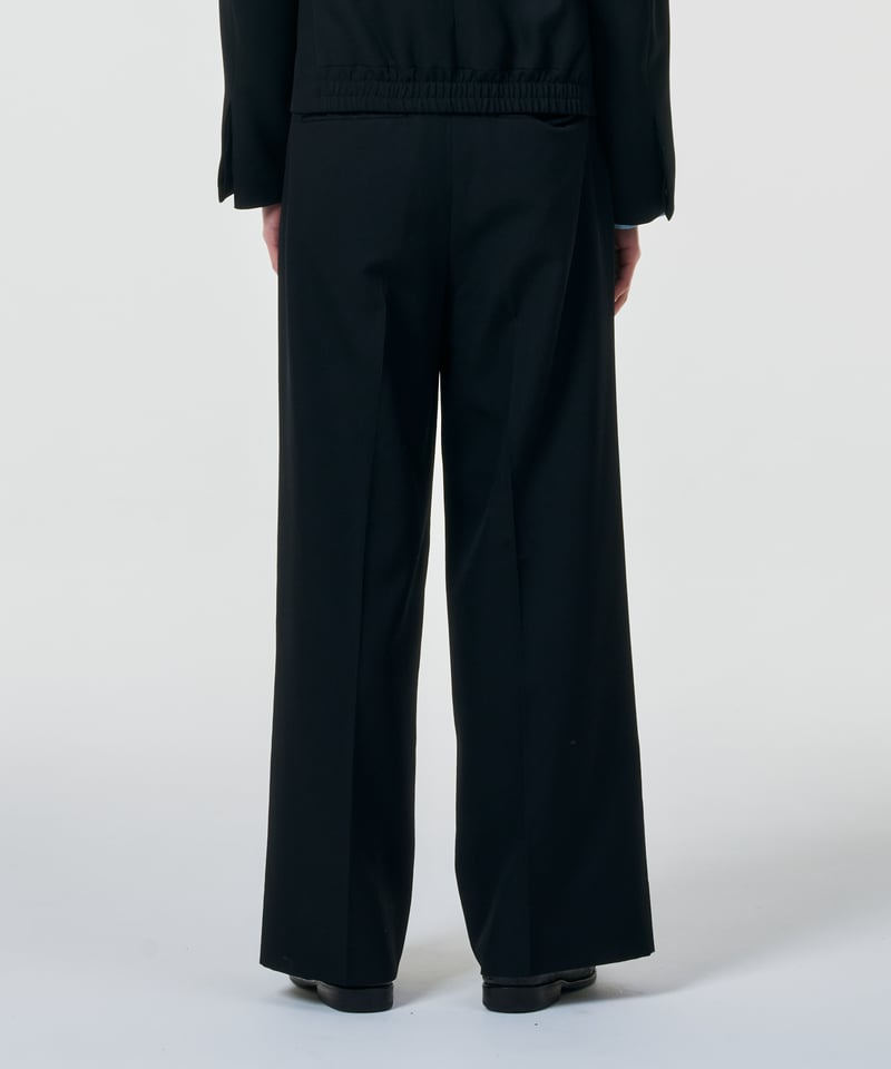 loewe wool wide straight スラックス black loewe wool wide straight スラックス black Logo wool mid-rise