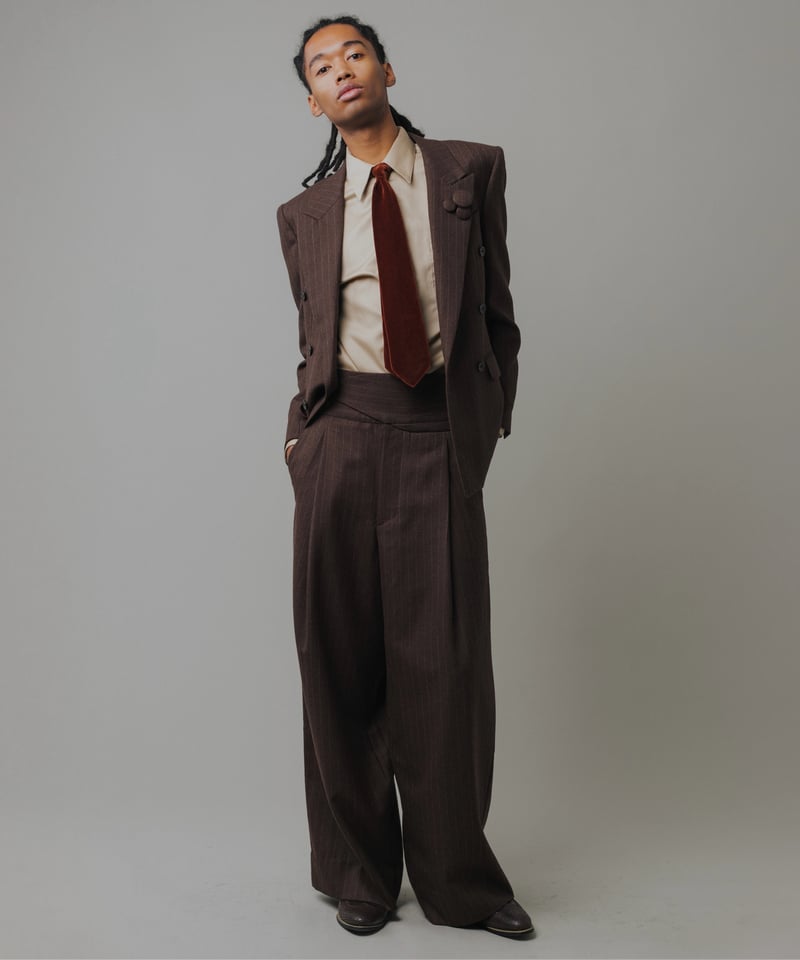 スーツ grosgrain DOUBLE-BREASTED STRIPED JACKET CONCAVE】DOUBLE-BREASTED STRIPED JACKET 