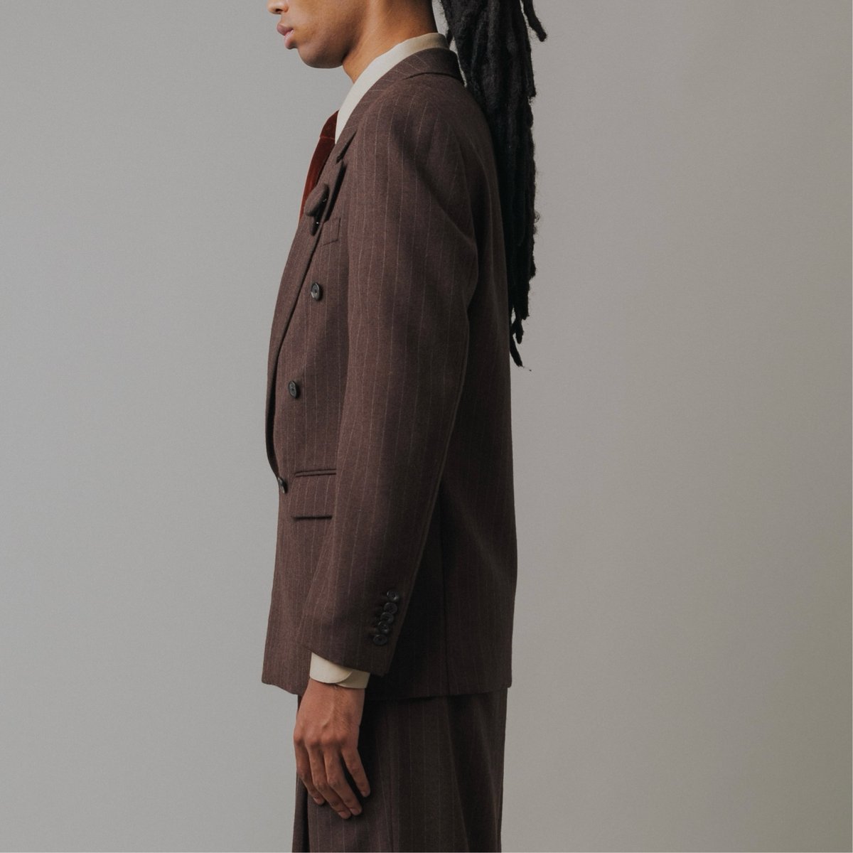 スーツ grosgrain DOUBLE-BREASTED STRIPED JACKET CONCAVE】DOUBLE-BREASTED STRIPED JACKET 