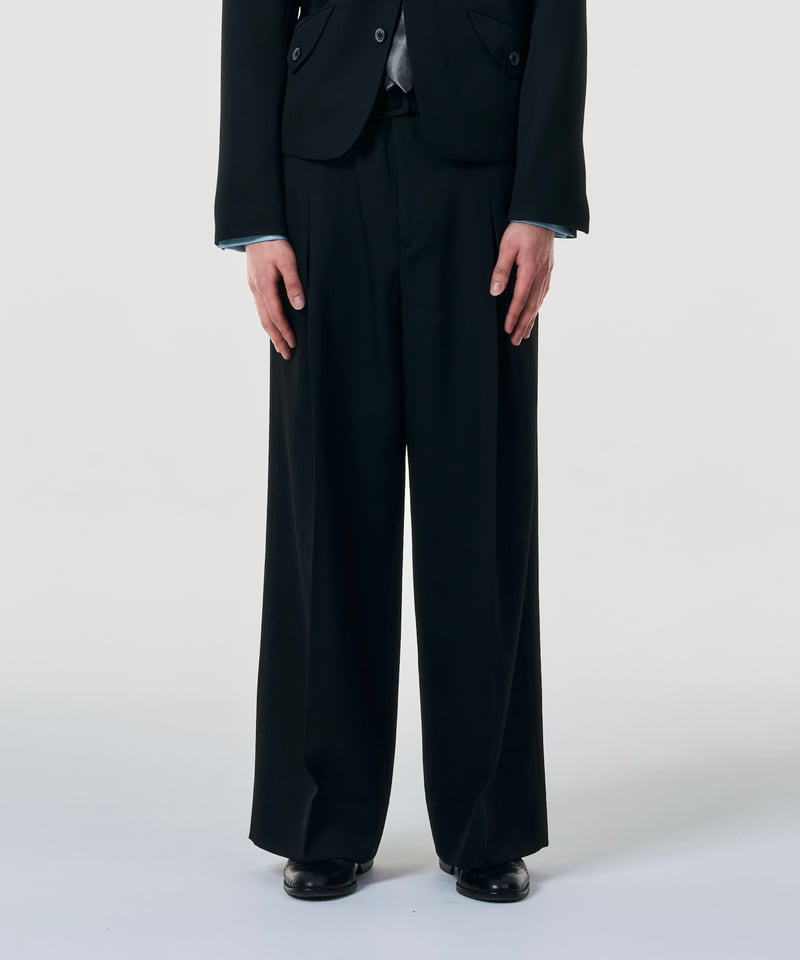 INVERT】WOOL WIDE STRAIGHT SLACKS 