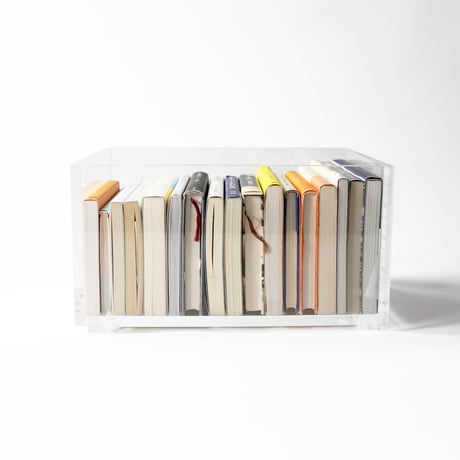 BOOK CONTAINER HALF ACRYLIC/ ACRYLIC GLASS COLOR　展示品