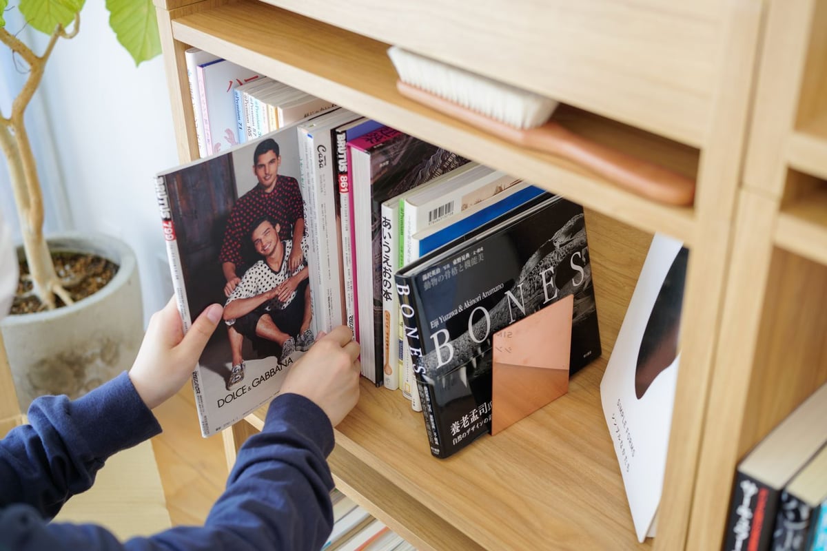 ブックシェルフ 黒猫の本棚 STACKING SHELF 2段 ANGLE×HALF | BI