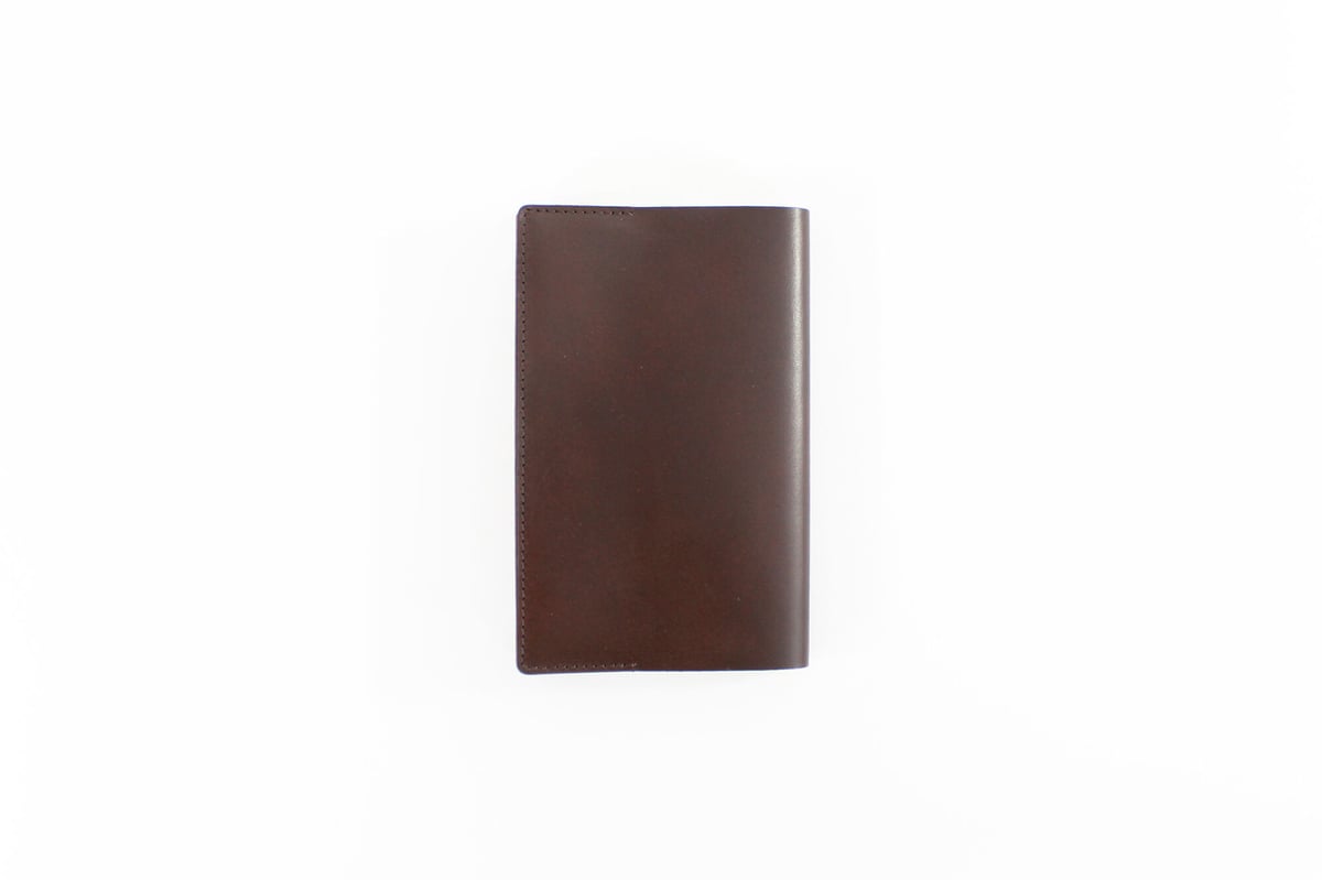 COW LEATHER BOOK COVER 新書 DARKBROWN | BIBLIOPHILIC