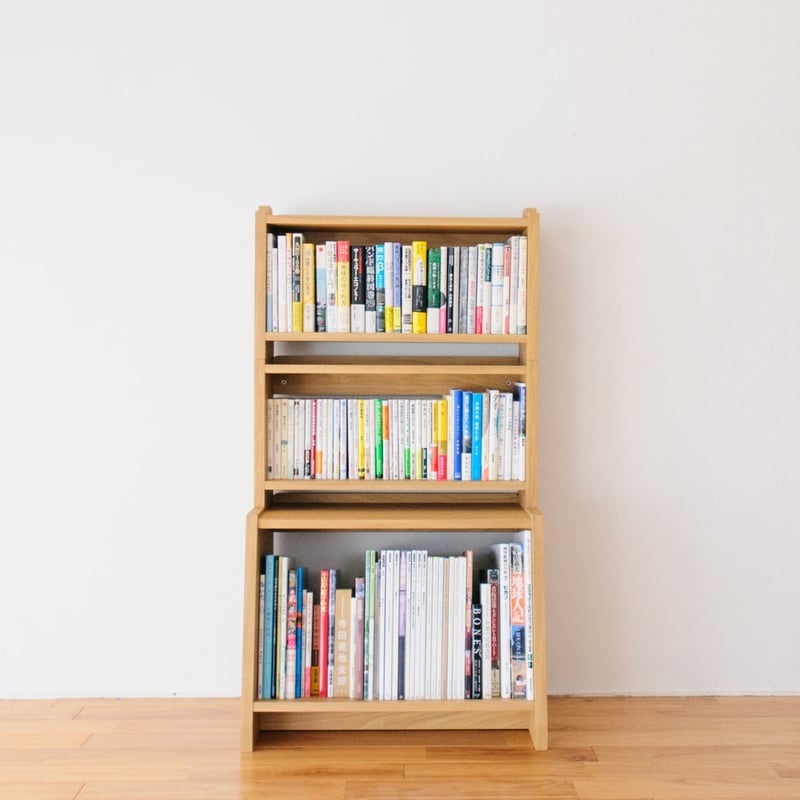 ブックシェルフ 黒猫の本棚 STACKING SHELF 3段 ANGLE×HALF×HALF