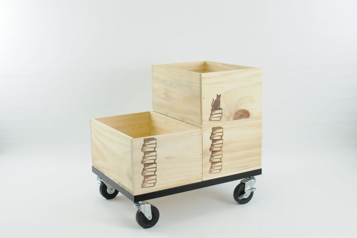 biblio philic ブックコンテナ カート付き BOOK CONTAINER CART | BIBLIOPHILIC