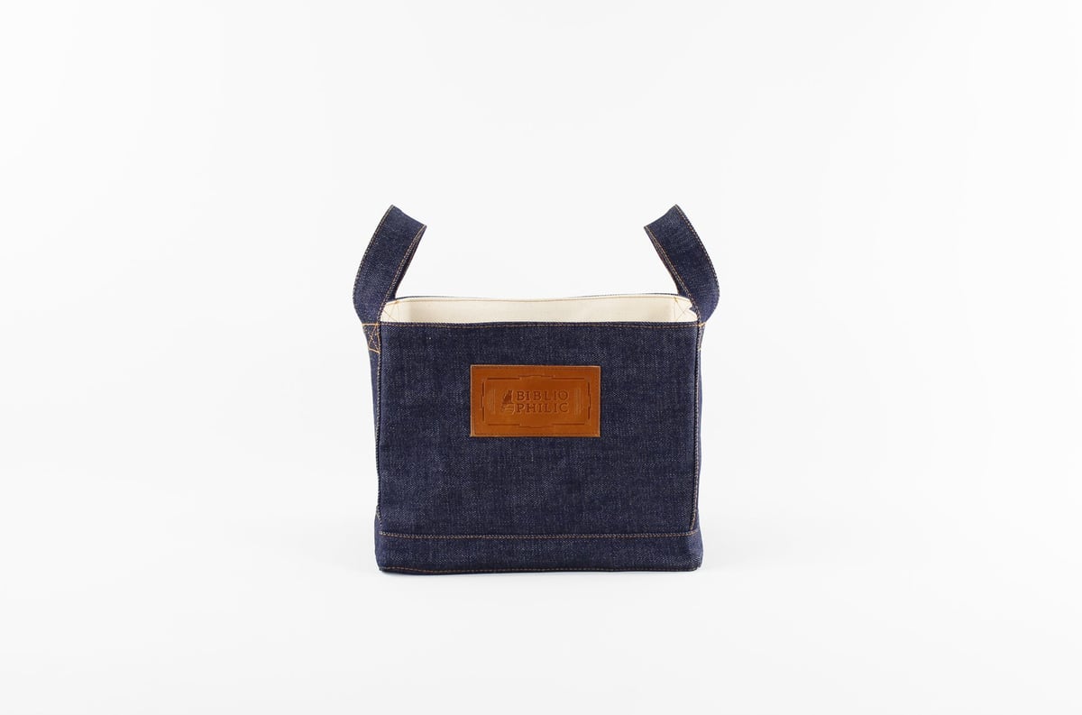 BOOK TOTE BAG DENIM HALF | BIBLIOPHILIC