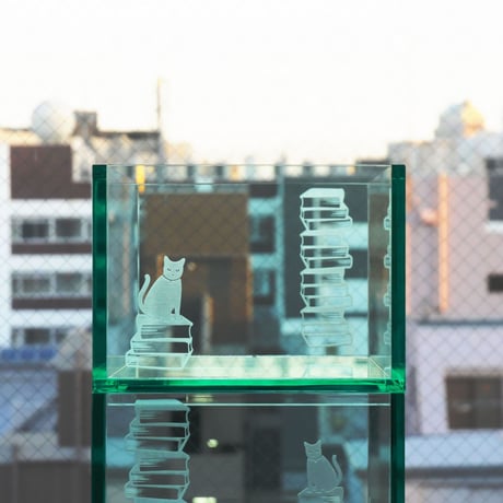 BOOK CONTAINER HALF ACRYLIC  GLASS COLOR