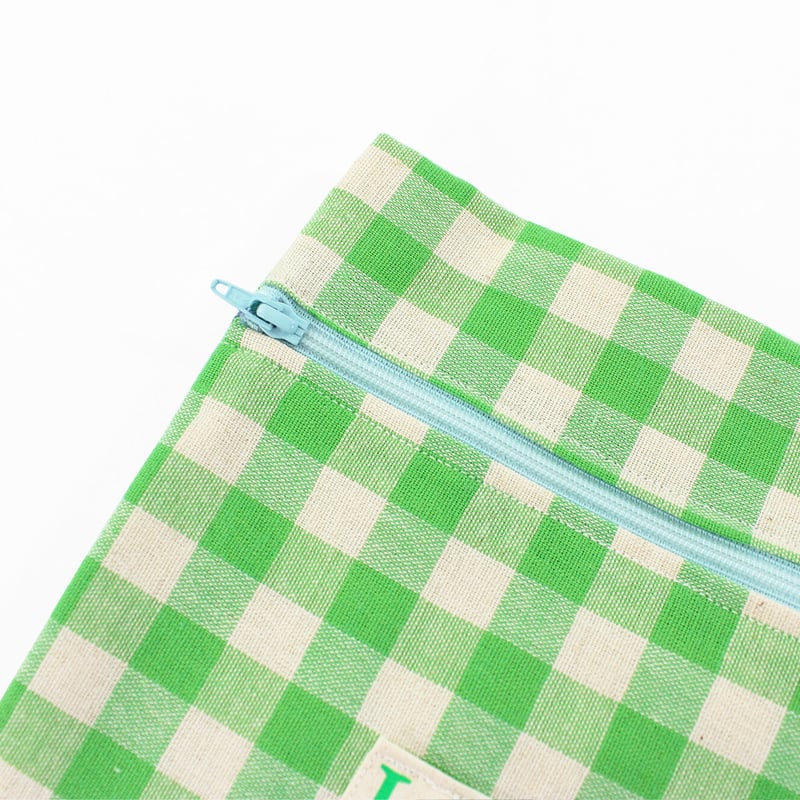 ナインストーリーズ ブックポーチ グリーンチェック Nine Stories BOOK POUCH GINGHAM CHECK | BIBLIOP