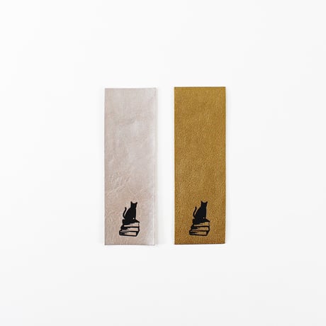 しおり　COW LEATHER BOOKMARK SILVER/GOLD