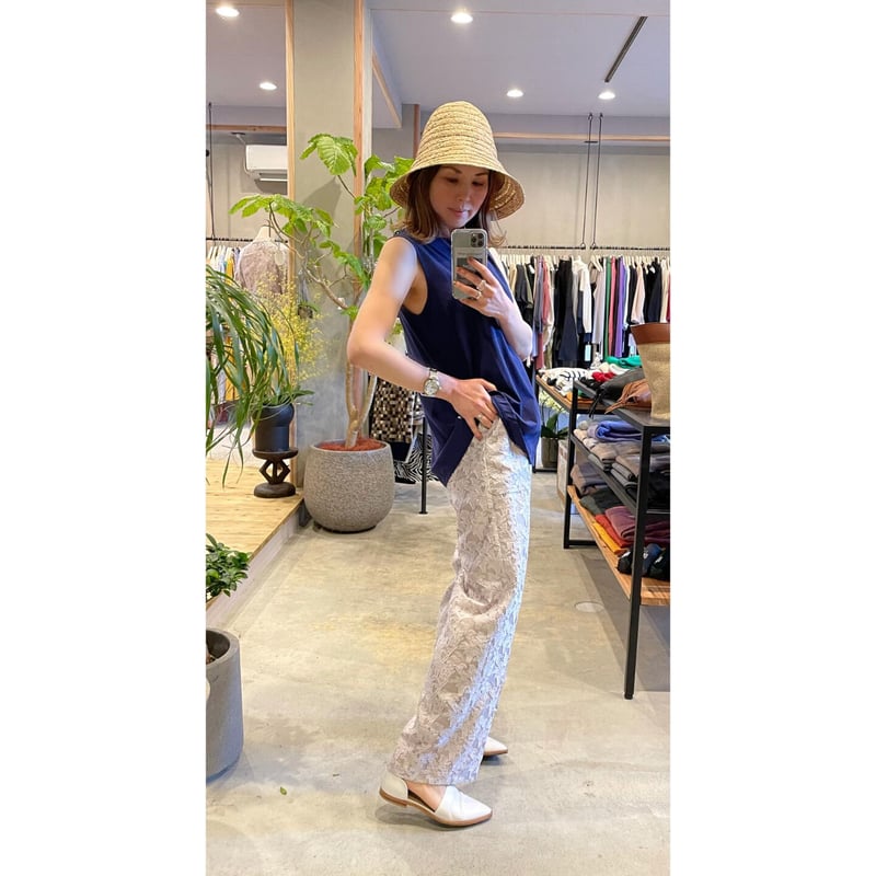 【Greed】 Shiny Flower Jacquard Pants Greed】 Shiny Flower Jacquard Pants