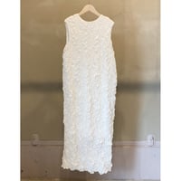 【Greed International グリードインターナショナル】Plum blossom Shirring embroidery Dress in White