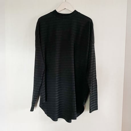 【Bed&Breakfast ベッド＆ブレイクファースト】Rencil Stripe Mock Neck in Black Mix