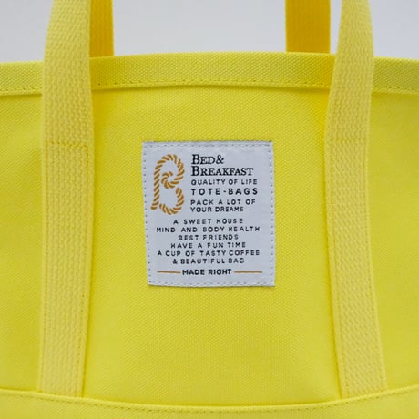 【Bed&Breakfast ベッド＆ブレイクファースト】【quan別注カラー】TOTE BAG (トートバッグ）Sサイズ　Lemon Yellow