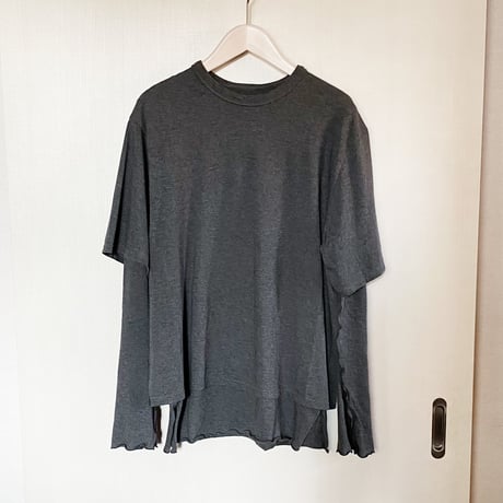 【Bed&Breakfast】Yak Cotton Jersey Double Layer Crew-Neck Tee in Gray