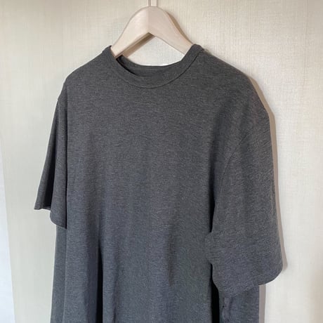 【Bed&Breakfast】Yak Cotton Jersey Double Layer Crew-Neck Tee in Gray