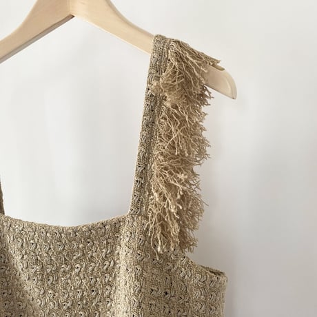 【Greed International グリードインターナショナル】 C/L Dobby Tweed Sleeveless Blouse in Other