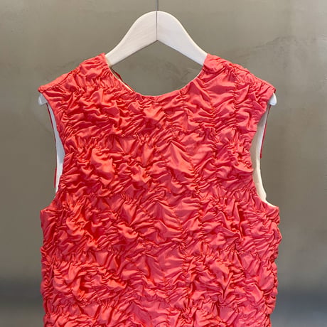 【Greed International グリードインターナショナル】Plum blossom Shirring embroidery Sleeveless Blouse in Pink