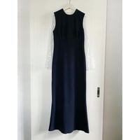 【Greed International グリードインターナショナル】Small Flower embroidery Dress in Navy/Khake
