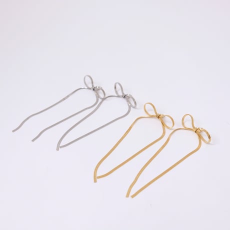 【Bijou R.I/ビジューアールアイ】Long Snake Chain Ribbon Pirce