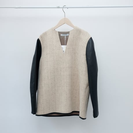 【Greed International グリードインターナショナル】KASURI Knot Slub Tweed Long Blouse