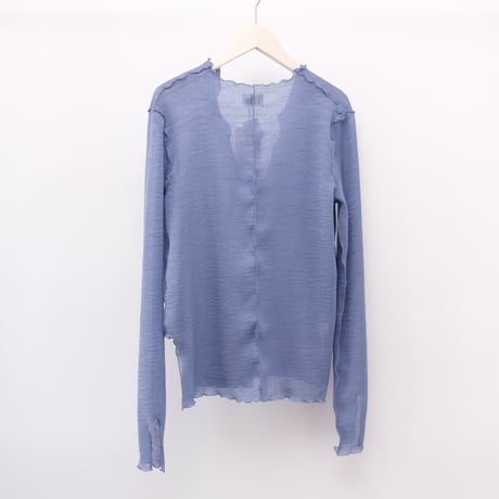 【Bed&Breakfast ベッド＆ブレイクファースト】Sheer Crepe Key Neck Top