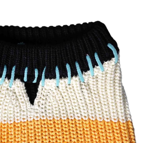 【PEGION/ペギオン】STITCHED KNIT VEST (ステッチニットベスト）- BLACK