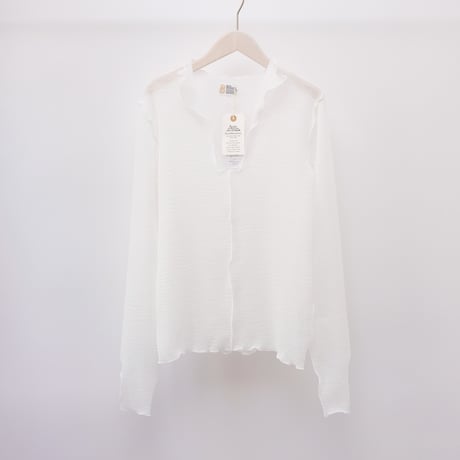 【Bed&Breakfast ベッド＆ブレイクファースト】Sheer Crepe Key Neck Top