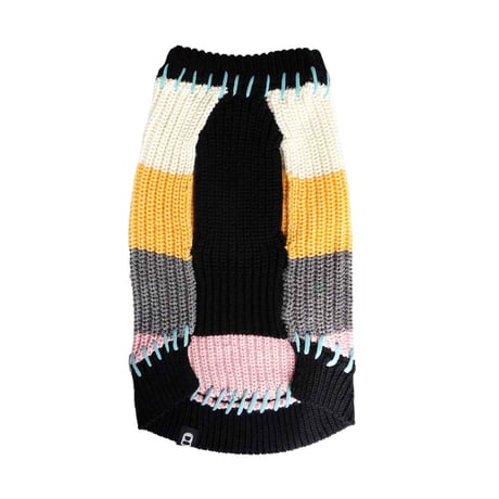 【PEGION/ペギオン】STITCHED KNIT VEST (ステッチニットベスト）- BLACK