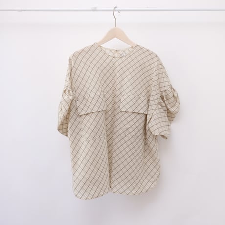 【Greed International グリードインターナショナル】Sienna Glow Check Puff Blouse