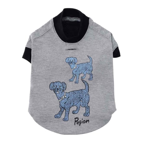 【PEGION/ペギオン】Two Dogs T-shirts for Dog  (ツードッグスティー）black/grey