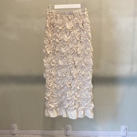 【Greed International グリードインターナショナル】 Plum blossom Shirring embroidery Skirt in Beige