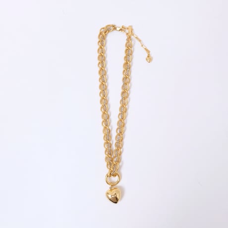 【Bijou R.I/ビジューアールアイ】Heart Stitch Chain Neclace