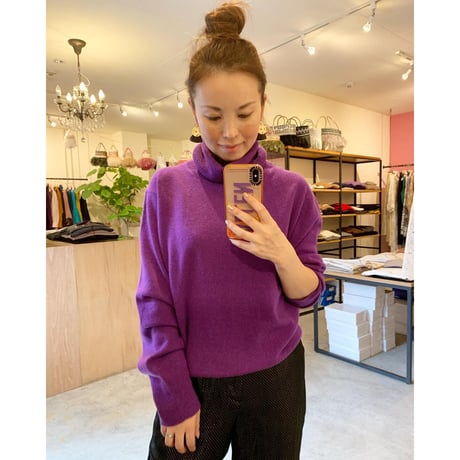 【mieyamieya ミエヤミエヤ】cashmere knit turtle (カシミヤニットタートル）  pink/yellow/moka/purple/