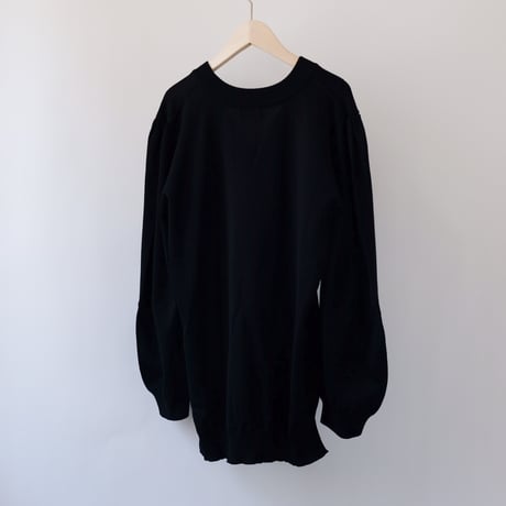 【Bed&Breakfast ベッド＆ブレイクファースト】Flure Long V-neck Puff Knit in Black