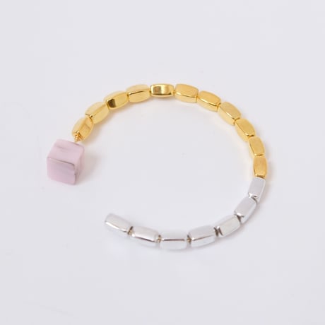 【Bijou R.I/ビジューアールアイ】Rectangle Beads Hoop Pierce