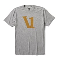 【vuori/ヴオリ】V1 LOGO TEE (V1ロゴティ)　V925 Heather Grey /yellow