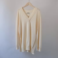 【Bed&Breakfast ベッド＆ブレイクファースト】Flure Long V-neck Puff Knit in Ivory